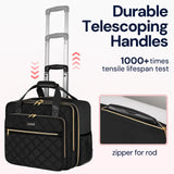 Ytonet Rolling Laptop Bag Women, Rolling Briefcase for Women, 17.3 Inch Laptop Bag with Wheels Rolling Computer Bag Laptop Case for Work Travel College Business Wife Mom Teacher, Black