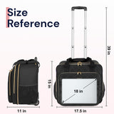 Ytonet Rolling Laptop Bag Women, Rolling Briefcase for Women, 17.3 Inch Laptop Bag with Wheels Rolling Computer Bag Laptop Case for Work Travel College Business Wife Mom Teacher, Black