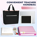 Ytonet Rolling Teacher Bag, 15.6 Inch Rolling Laptop Bag with Detachable Dolly & File Teacher Tote, Large Roller Briefcase for Women Teaching Office Work Craft Nurse, Black