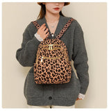 YUNZLAN Ladies Cheetah Print Backpack for Travel School Small Daypacks Leopard Shoulder Bag Purse for Women Girls - Brown Cheetah