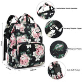 Yusudan Floral Laptop Backpack for Women Men, 15.6 inch College School Backpacks Bookbag for Work/School/Travel/Business (Flower)