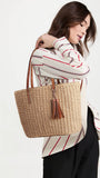 YXILEE Straw Bags For Women | M Size Travel Straw Totes Bag Woven Summer Handmade Shoulder Bag Handbag