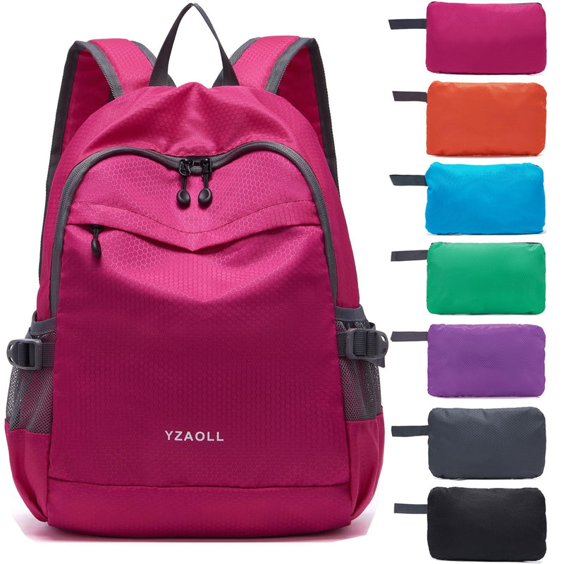 YZAOLL 20L Small Hiking Backpack Lightweight Day Packs, Packable Backpack for Women Men Travel Camping Vacation,Rose