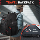 Z - MGKISS 55L Extra Large Travel Backpack, 18.4 Inch Laptop Backpack for Men, Water Resistant, TSA Flight Approved, Business Work Bag with USB Charging Port, Black