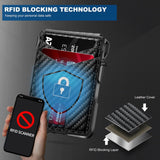 ZALVEX Wallet for Men, Mens Minimalist Wallet 9 - 13 Cards, Slim Compact Wallet with Money Clip & ID Window, RFID Blocking Smart Pop Up Card Wallet, Metal Aluminum Credit Card Holder Bifold Wallet