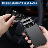 ZALVEX Wallet for Men, Mens Minimalist Wallet 9 - 13 Cards, Slim Compact Wallet with Money Clip & ID Window, RFID Blocking Smart Pop Up Card Wallet, Metal Aluminum Credit Card Holder Bifold Wallet