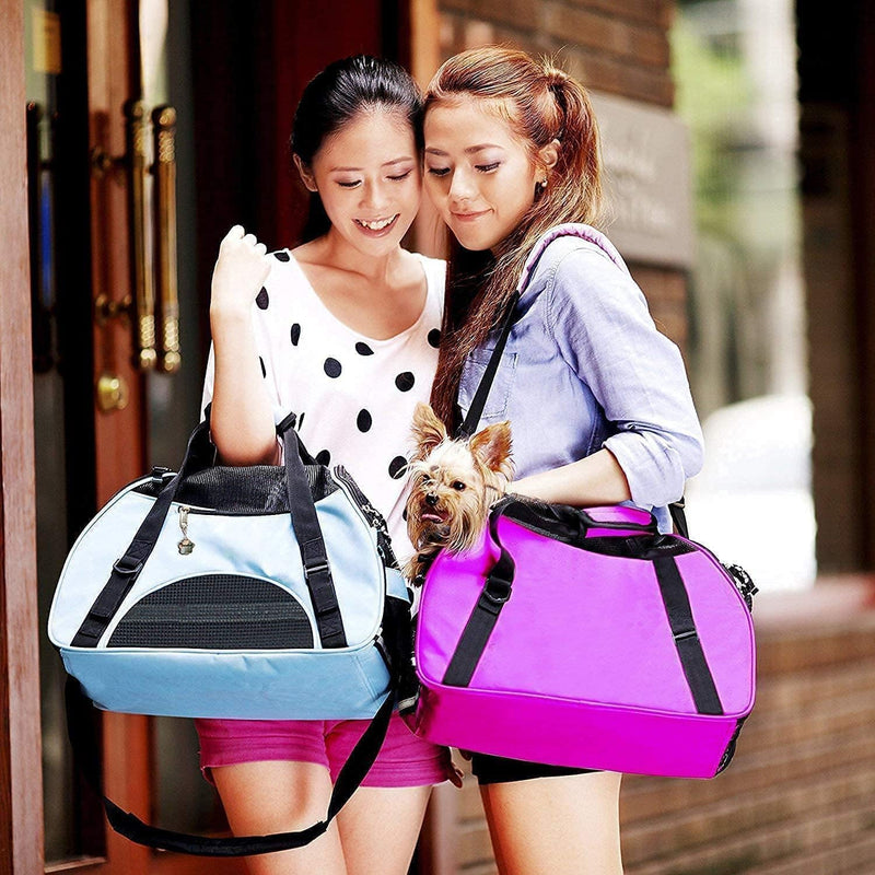 ZaneSun Cat Carrier,Soft - Sided Pet Travel Carrier for Cats,Dogs Puppy Comfort Portable Foldable Pet Bag Airline Approved (Small Blue)