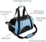 ZaneSun Cat Carrier,Soft - Sided Pet Travel Carrier for Cats,Dogs Puppy Comfort Portable Foldable Pet Bag Airline Approved (Small Blue)