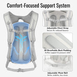 Zavothy 20L Hiking Backpack Daypack, Lightweight Hydration Pack with Free 3L Water Bladder, Rain Cover & Helmet Holder for Men & Women, Outdoor Climbing Cycling Backpack Gray