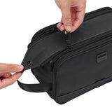 ZEEMO Travel Toiletry Bag for Men, Medium Water - Resistant Double - Sided Full - Open Dopp Kit, Versatile Organizer for Shower and Hygiene Accessories, Bathroom Essentials, Cosmetics, Black