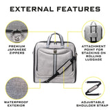 ZEGUR Premium Suit Garment Bag Carry On - Hangs 4 Suits - Travel & Business with Shoulder Strap and Laptop Compartment