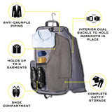 ZEGUR Premium Suit Garment Bag Carry On - Hangs 4 Suits - Travel & Business with Shoulder Strap and Laptop Compartment