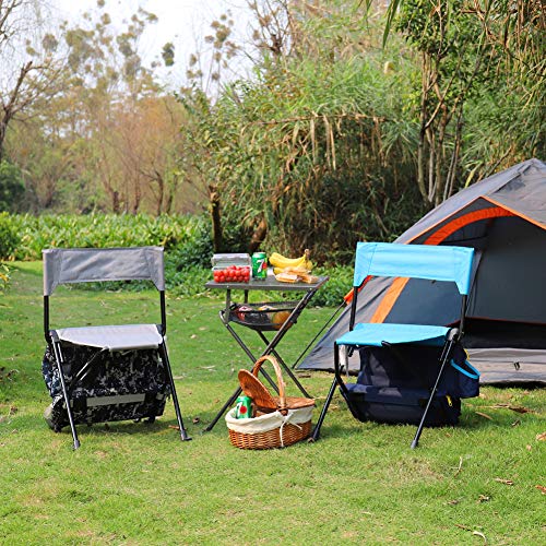 Zenree Portable Durable Folding Backpack Chair, Red - Perfect for Camping, Sporting Events, Campfires, Hiking, and Outdoor Recreation, Built in Pockets for Storage