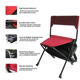 Zenree Portable Durable Folding Backpack Chair, Red - Perfect for Camping, Sporting Events, Campfires, Hiking, and Outdoor Recreation, Built in Pockets for Storage
