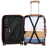 ZenStyle Hardside Expandable Luggage with Spinner Wheels, 21 Inch Carry On Luggage Airline Approved, Lightweight Travel Suitcase with Height Adjustable Handle (White)