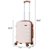ZenStyle Hardside Expandable Luggage with Spinner Wheels, 21 Inch Carry On Luggage Airline Approved, Lightweight Travel Suitcase with Height Adjustable Handle (White)