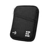 Zero Grid RFID Passport Holder & Travel Wallet, Zippered Wallet for Men & Women, Fits Passport, Cards, Cash, Tickets, ID, Sim Card, AirTag; Premium & Compact Travel Document Holder - Midnight Black