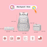 ZHANAO Daisy Backpack for Girls,Bookbag with Lunch Box Kids School Bag Set 3pcs Flower Backpack Set School Daypack Teens Girls