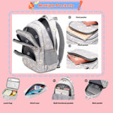 ZHANAO Daisy Backpack for Girls,Bookbag with Lunch Box Kids School Bag Set 3pcs Flower Backpack Set School Daypack Teens Girls