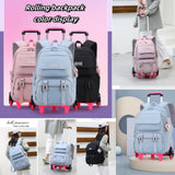 ZHANAO Rolling Backpack Luggage BookBag with Wheels Trolley Bag Wheeled Travel Backpack for Girls & Boys Trolley Bag