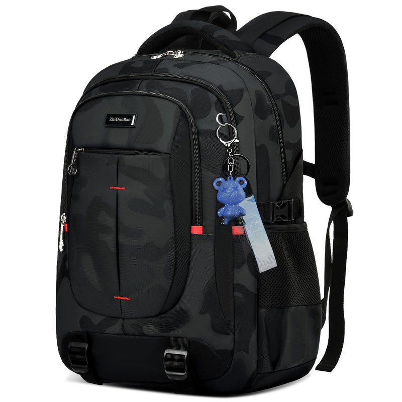ZHIDOBO schoolbags for Middle school and high school student，high - capacity camo bookbags for Teens boys，Water Resistant Anti Theft Travel backpack with Computer compartment Fits 15.6 Inch Laptop