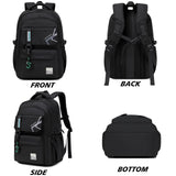 ZHIERNA School Backpack for Boys Middle School Elementary Bookbags for Teens Boys, Waterproof Lightweight Casual Daypack(Black)