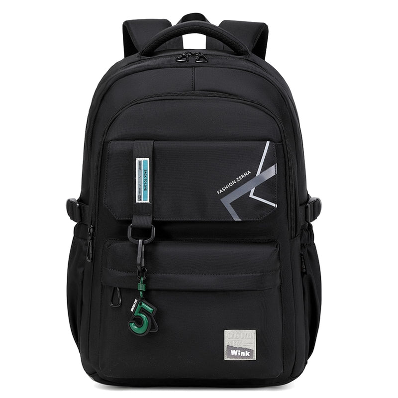 ZHIERNA School Backpack for Boys Middle School Elementary Bookbags for Teens Boys, Waterproof Lightweight Casual Daypack(Black)