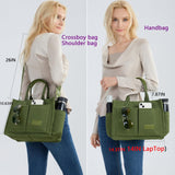 ZHMO Canvas Tote Bag for Women With Compartments and Zipper,Women's Bags Crossbody Bags Work Laptop Tote Bag Large Satchels Handbag Tote Purse Everyday Shoulder Bag for Travel Nurse Teacher Church