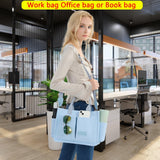 ZHMO Canvas Tote Bag for Women With Compartments and Zipper,Women's Bags Crossbody Bags Work Laptop Tote Bag Large Satchels Handbags Tote Purse Everyday Shoulder Bag for Travel Nurse Teacher Church