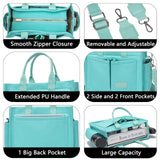 ZHMO Canvas Tote Bag for Women With Compartments and Zipper,Women's Bags Crossbody Bags Work Laptop Tote Bag Large Satchels Handbags Tote Purse Everyday Shoulder Bag for Travel Nurse Teacher Church