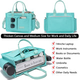 ZHMO Canvas Tote Bag for Women With Compartments and Zipper,Women's Bags Crossbody Bags Work Laptop Tote Bag Large Satchels Handbags Tote Purse Everyday Shoulder Bag for Travel Nurse Teacher Church