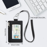 ZHOMA Minimalist RFID Wallet with Lanyard, Multi - Functional ID Case with 2 Zipper Pockets and Key Chain for Men and Women, Tactical Badge Pouch Cards Holder, Coin Purse for Travel Sports - Black