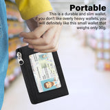 ZHOMA Minimalist RFID Wallet with Lanyard, Multi - Functional ID Case with 2 Zipper Pockets and Key Chain for Men and Women, Tactical Badge Pouch Cards Holder, Coin Purse for Travel Sports - Black