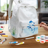 Zicac DIY Canvas Backpack, Classic Basic Daypack, Lightweight Casual Travel Daypack Satchel Backpack Unisex (White)