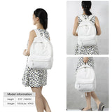 Zicac DIY Canvas Backpack, Classic Basic Daypack, Lightweight Casual Travel Daypack Satchel Backpack Unisex (White)