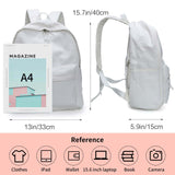 Zicac DIY Canvas Backpack, Classic Basic Daypack, Lightweight Casual Travel Daypack Satchel Backpack Unisex (White)