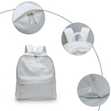 Zicac DIY Canvas Backpack, Classic Basic Daypack, Lightweight Casual Travel Daypack Satchel Backpack Unisex (White)