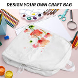 Zicac Diy Canvas Backpack Daypack Satchel Backpack (White, with Side Pocket)