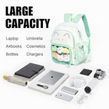 ZingZaak Kawaii Cat Ita Bag,Pin Purse,Pin Display Backpack(green-white,small)