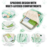 ZingZaak Kawaii Cat Ita Bag,Pin Purse,Pin Display Backpack(green-white,small)