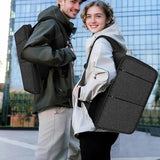 ZINMARK Slim Expandable Laptop Backpack with Small Case for 15-16 inch, Spill-Resistant Notebooks Bag Case for College Business for Men Women，Black