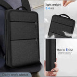 ZINMARK Slim Expandable Laptop Backpack with Small Case for 15-16 inch, Spill-Resistant Notebooks Bag Case for College Business for Men Women，Black