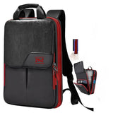 ZINZ Slim & Expandable Laptop Backpack 15.6 16 17 inch Travel Business Backpack Water-Resistant Daypack for Men and Women，Black red