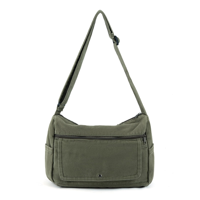 Zlineviy Canvas Messenger Bag for Women Men Crossbody Tote Bag with Multiple Pockets Vintage Satchel