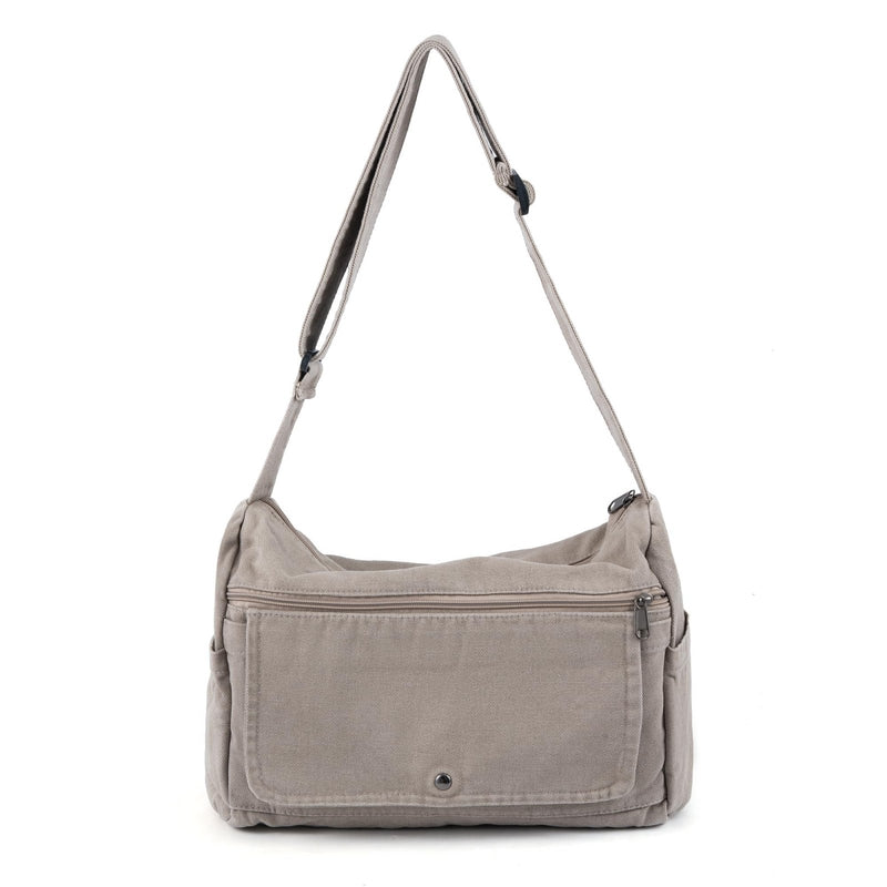 Zlineviy Canvas Messenger Bag for Women Men Crossbody Tote Bag with Multiple Pockets Vintage Satchel