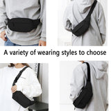 ZMD Small Hip Pack for Men & Women, Crossbody Belt Fanny Pack Sports Hiking Waist Bag Fits All Phones with 3 - Zipper Pockets, Hip Bum Bag for Casual Workout Outdoors Running Walking Traveling, Black