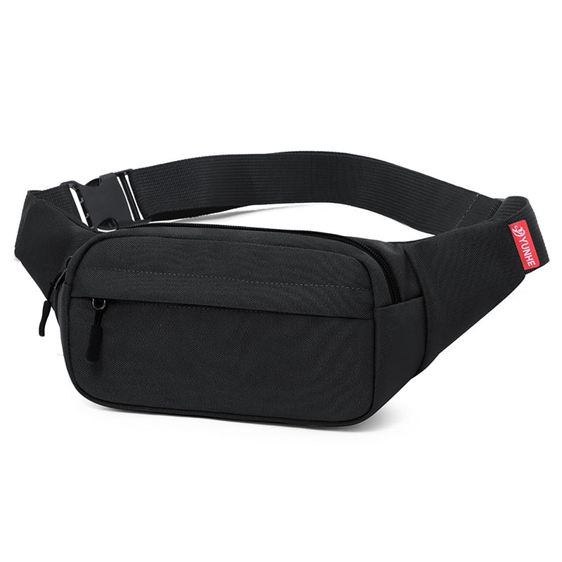 ZMD Small Hip Pack for Men & Women, Crossbody Belt Fanny Pack Sports Hiking Waist Bag Fits All Phones with 3 - Zipper Pockets, Hip Bum Bag for Casual Workout Outdoors Running Walking Traveling, Black