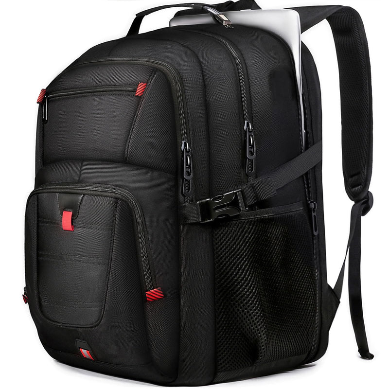 ZMMMA 50L Travel Backpack, 17 inch Quality Laptop Backpack for Men, Durability Extra Large Storage space Sturdy TSA Friendly with Port College School Rucksack Bag Gifts for Him Men Women, Black