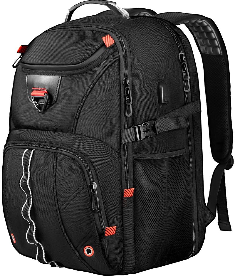 ZMMMA Extra Large Travel Laptop Backpack,18.4 inch XXXL Gaming Backpack, TSA Friendly College Daypack Big Capacity Heavy Duty Business Suitcase Daypack Bag Port for Men/Women - Black