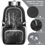 ZOMAKE Lightweight Packable Backpack, 35L Light Foldable Hiking Backpacks Water Resistant Collapsible Daypack for Travel(Black)